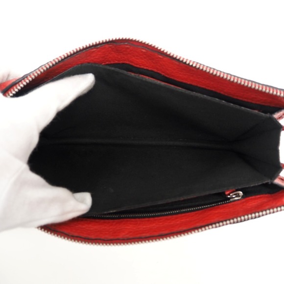 FENDI Monster Selleria Second Bag Pouch Clutch Red Men's - Picture 9 of 10